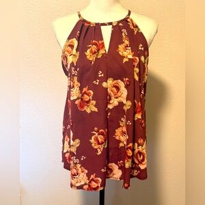 Francesca’s Blue Rain floral blouse size M